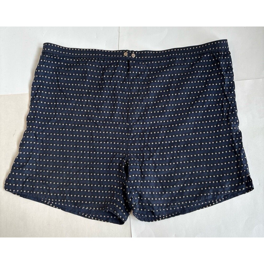Mens Silk Boxer 100% Silk Navy W/Ivory Stars Sleep Shorts Shirt Size L (38-40)